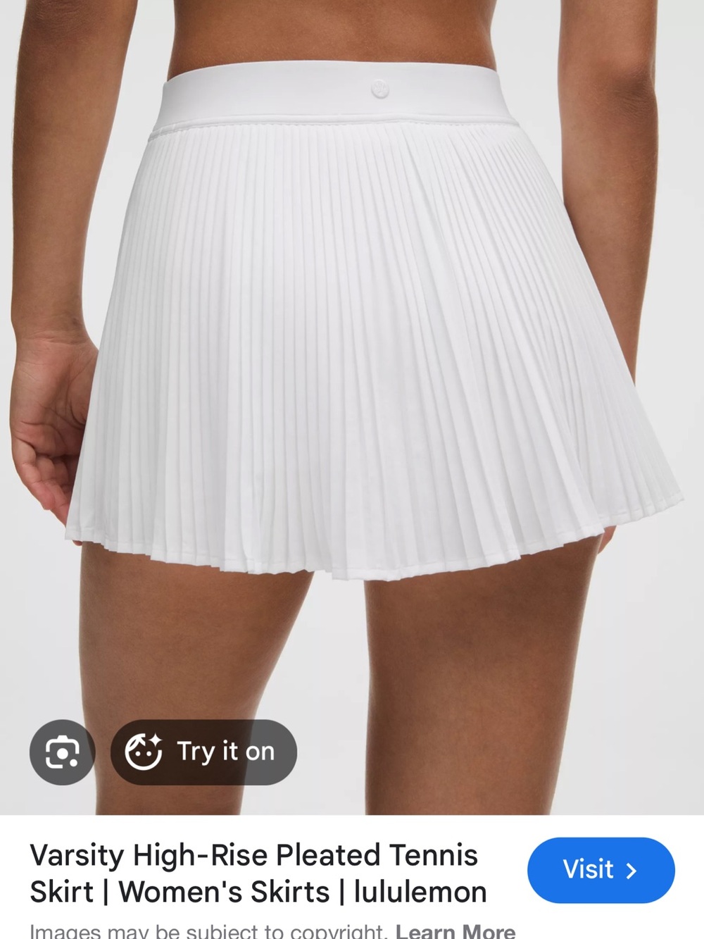 lululemon athletica White High-Rise Pleated Tennis Skirt size 12. Retails$88 nwt - Picture 6 of 7